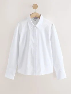 Blanc - Lot de 2 chemises ajustées extensibles indispensables à manches longues