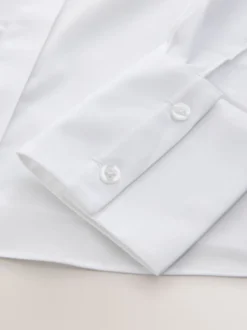 Blanc - Lot de 2 chemises ajustées extensibles indispensables à manches longues