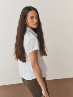 Blanc - Lot de 2 Chemises ajustées extensibles indispensables à Manches courtes