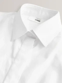 Blanc - Lot de 2 chemises d’école haut de gamme en coton extensible riche (3-18ans)