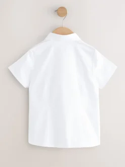 Blanc - Lot de 2 chemises Premium School riches en coton extensible ajustées à manches courtes (3-18ans)