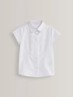 Blanc - Lot de 5 chemises scolaires ajustées à manches courtes (3-17 ans)