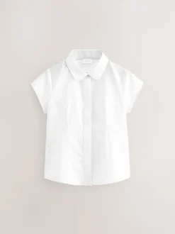 Blanc - Lot de 2 chemises scolaires ajustées à manches courtes (3-17 ans)
