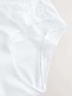 Blanc - Lot de 2 culottes en dentelle et microfibre