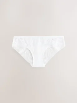 Blanc - Lot de 2 culottes en dentelle et microfibre