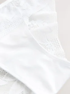 Blanc - Lot de 2 culottes en dentelle et microfibre
