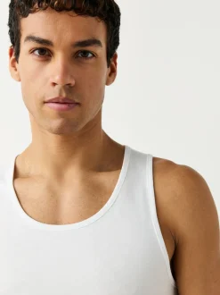 Blanc - Lot de 2 débardeurs à superposer purs 100% coton