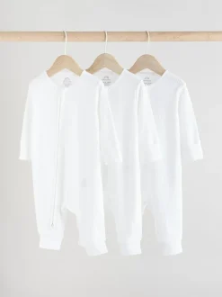 Blanc - Lot de 3 dors-bien bébé sans pieds en coton 100 % avec fermeture éclair bidirectionnelle (0mois-2ans)
