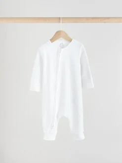 Blanc - Lot de 3 dors-bien bébé sans pieds en coton 100 % avec fermeture éclair bidirectionnelle (0mois-2ans)