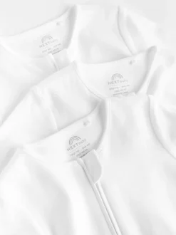 Blanc - Lot de 3 dors-bien bébé Essential zippées 100 % coton (0-3ans)