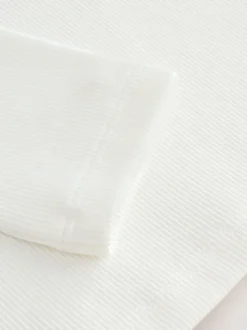 Blanc - Lot de 3 Hauts à manches longues côtelés (3-16ans)