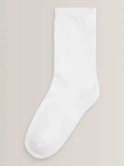 Blanc - Lot de 5 paires de chaussettes de sport pour l'école enrichies en coton matelassées