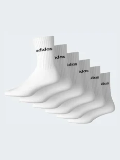 Blanc - Lot de 6 paires de chaussettes Adidas Linear Crew rembourrées