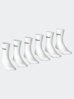 Blanc - Lot de 6 paires de chaussettes Adidas Linear Crew rembourrées