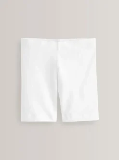 Blanc - Lot de 2 shorts de vélo extensibles en coton riche (3-16ans)
