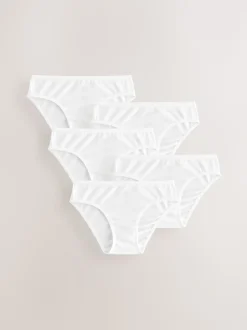 Blanc - Lot de 5 slips de bikini (5-16 ans)