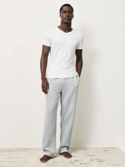 Blanc - Lot de 5 t-shirts à col en V superposés en modal