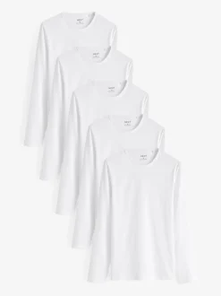 Blanc - Lot de 5 t-shirts à manches longues