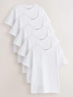 Blanc - Lot de 5 T-shirts à manches courtes (3-16ans)