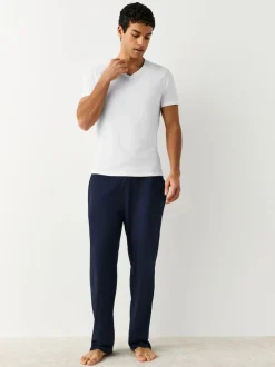 Blanc - Lot de 10 T-shirts Col en V 100% Coton Coupe ajustée