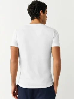 Blanc - Lot de 10 T-shirts Col en V 100% Coton Coupe ajustée