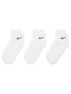 Blanc - Lot de chaussettes de cheville Nike Lightweight Everyday 3