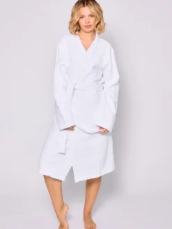 Blanc - Loungeable Peignoir classique en éponge
