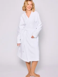 Blanc - Loungeable Peignoir classique en éponge