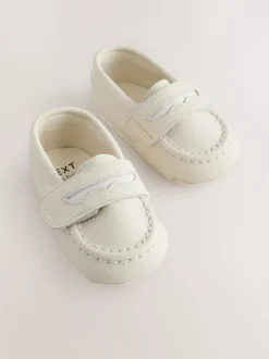 Blanc - Mocassins bébé (0-2mois)