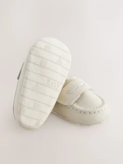 Blanc - Mocassins bébé (0-2mois)