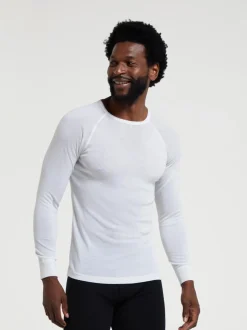 Blanc - Mountain Warehouse Haut thermique à col rond en mérinos pour homme