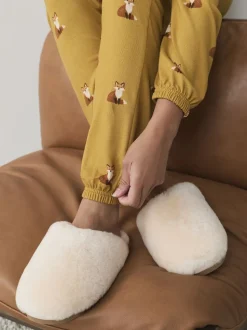 Blanc - N. Chaussons mules en shearling haut de gamme