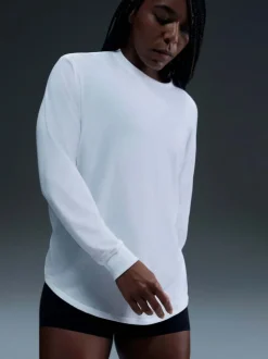 Blanc - Nike haut décontracté Dri-FIT à manches longues