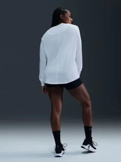 Blanc - Nike haut décontracté Dri-FIT à manches longues