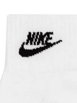 Blanc - Nike Tous les jours Essentiel Cheville 100% Coton Chaussettes 3 Lot