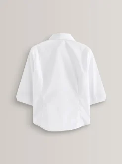 Blanc - Paquet de 2 blouses scolaires à manches trois quarts (3-17ans)