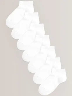 Blanc - Paquet de 7 chaussettes d'entraînement en coton riche