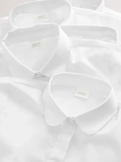 Blanc - Paquet de 5 chemises scolaires ajustées à manches longues (3-17ans)