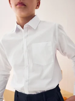 Blanc - Paquet de 2 chemises d'école à manches longues (3-17ans)