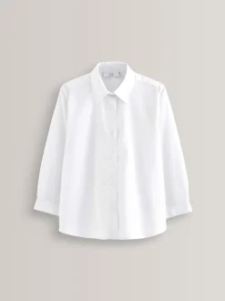 Blanc - Paquet de 2 chemises d'école à manches longues (3-18ans)