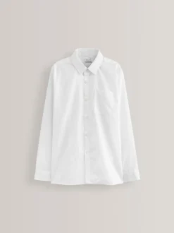 Blanc - Paquet de 5 chemises d'école à manches longues (3-17ans)