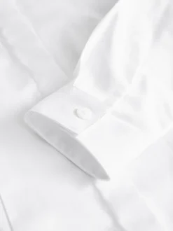 Blanc - Paquet de 2 chemises d'écolier à manches longues en coton riche extensible (3-18ans)