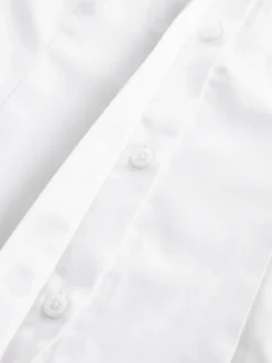 Blanc - Paquet de 2 chemises d'écolier à manches longues en coton riche extensible (3-18ans)