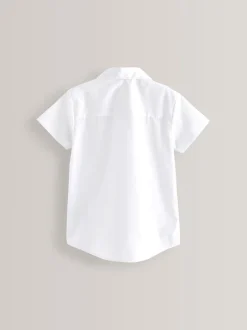 Blanc - Paquet de 2 Manches courtes Revere School Collar Shirts (3-17ans)