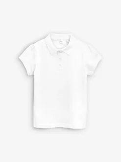 Blanc - Paquet de 2 Polo Manches courtes 100% coton (3-16ans)