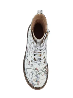 Blanc - Pavers Bottes À lacets Fleuri