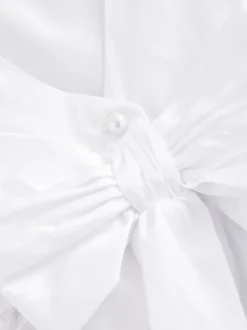 Blanc - Peignoir Flower Girls en taffetas Noeud (3mois-8ans)