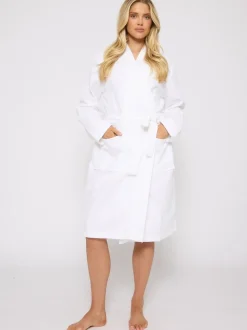 Blanc - Peignoir gaufré Loungeable 100% coton