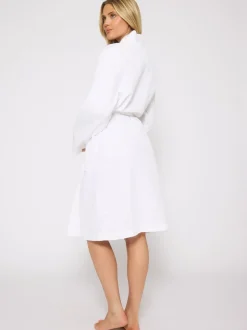 Blanc - Peignoir gaufré Loungeable 100% coton