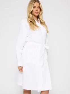 Blanc - Peignoir gaufré Loungeable 100% coton